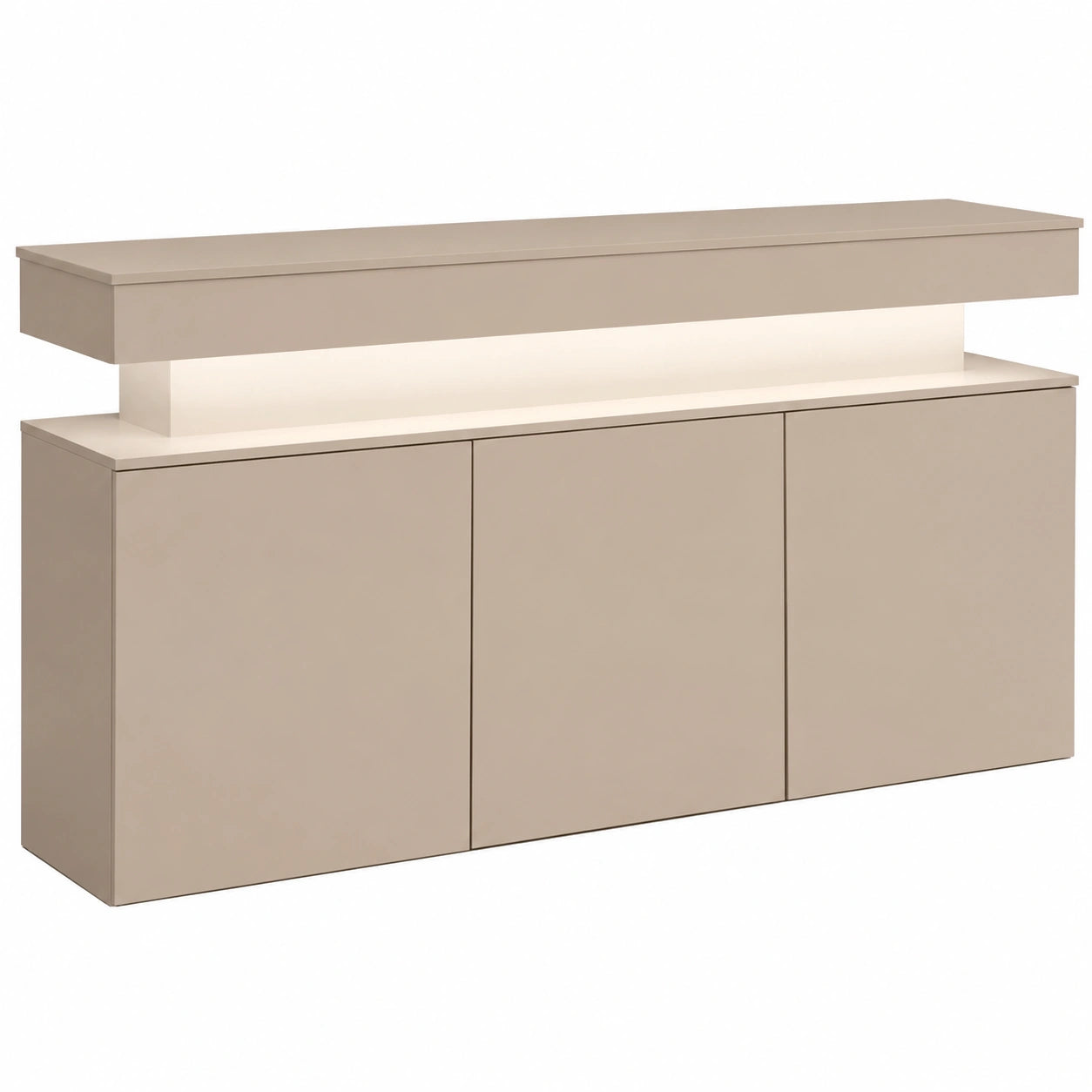 Moderne Anrichte Serkuzo mit LED-Beleuchtung und Soft-Close in W¨¹stensand