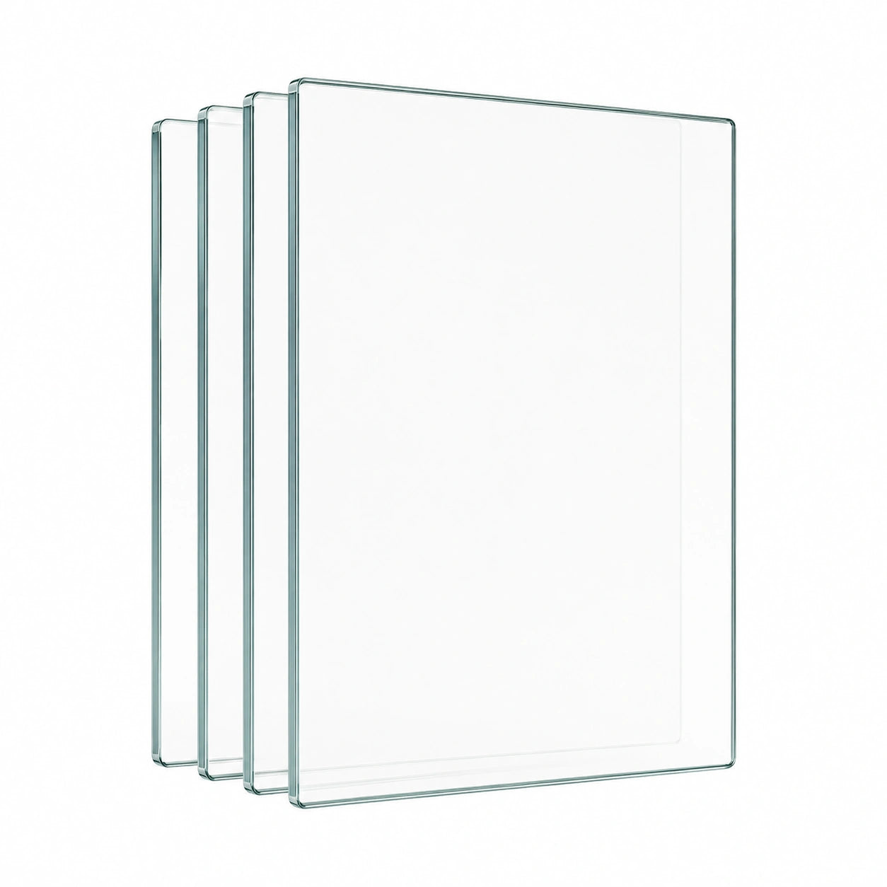 4er Set transparente Glaseinlegeb?den 326x236x4 mm mit Halterungen und Abdeckkappen - Ideal f¨¹r Standvitrinen - Hergestellt in Deutschland