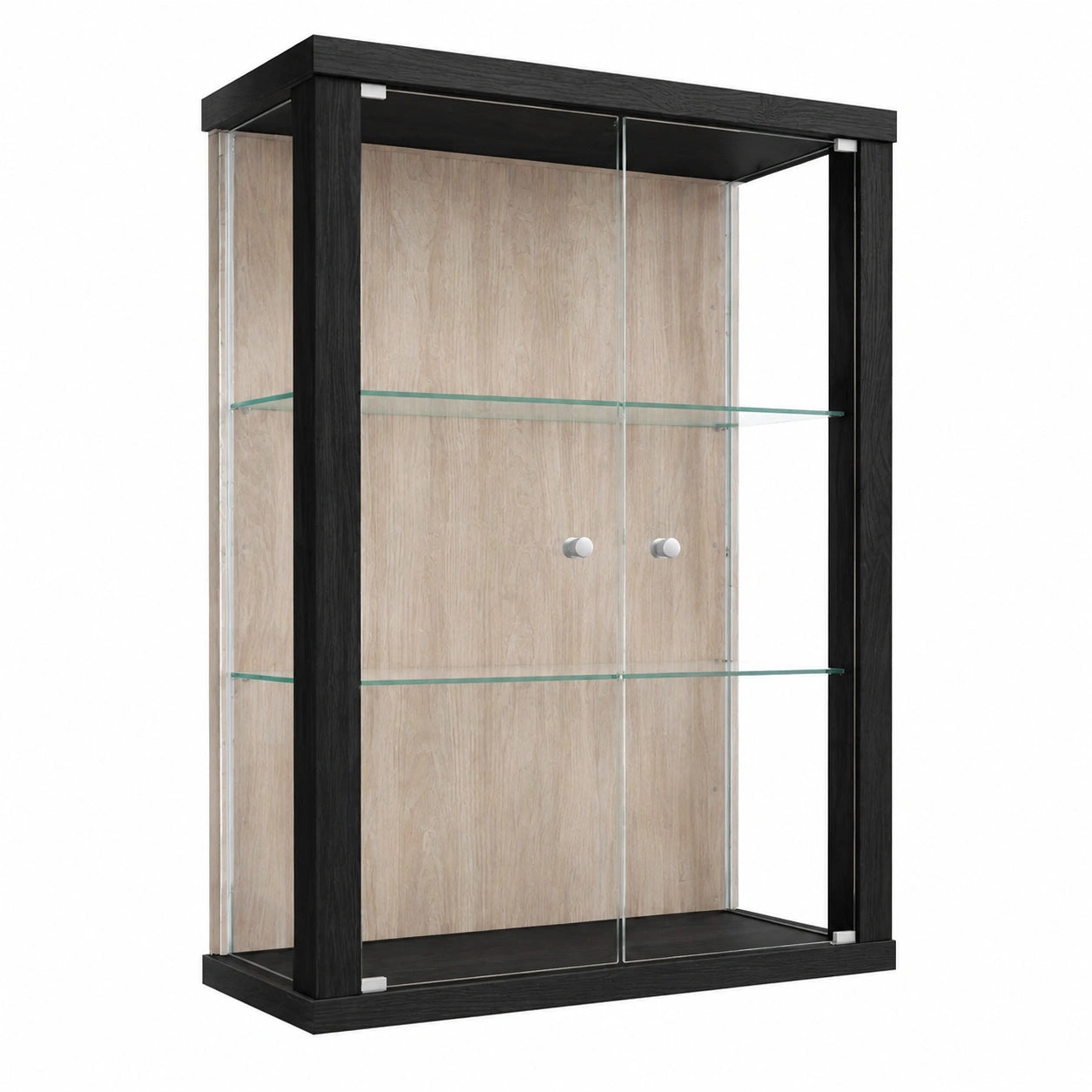 Wandvitrine aus Glas mit h?henverstellbaren B?den, Made in Germany