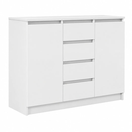 Moderner Wei?er Holzwerkstoff-Sideboard mit Schubladen, 100,5x35x76 cm