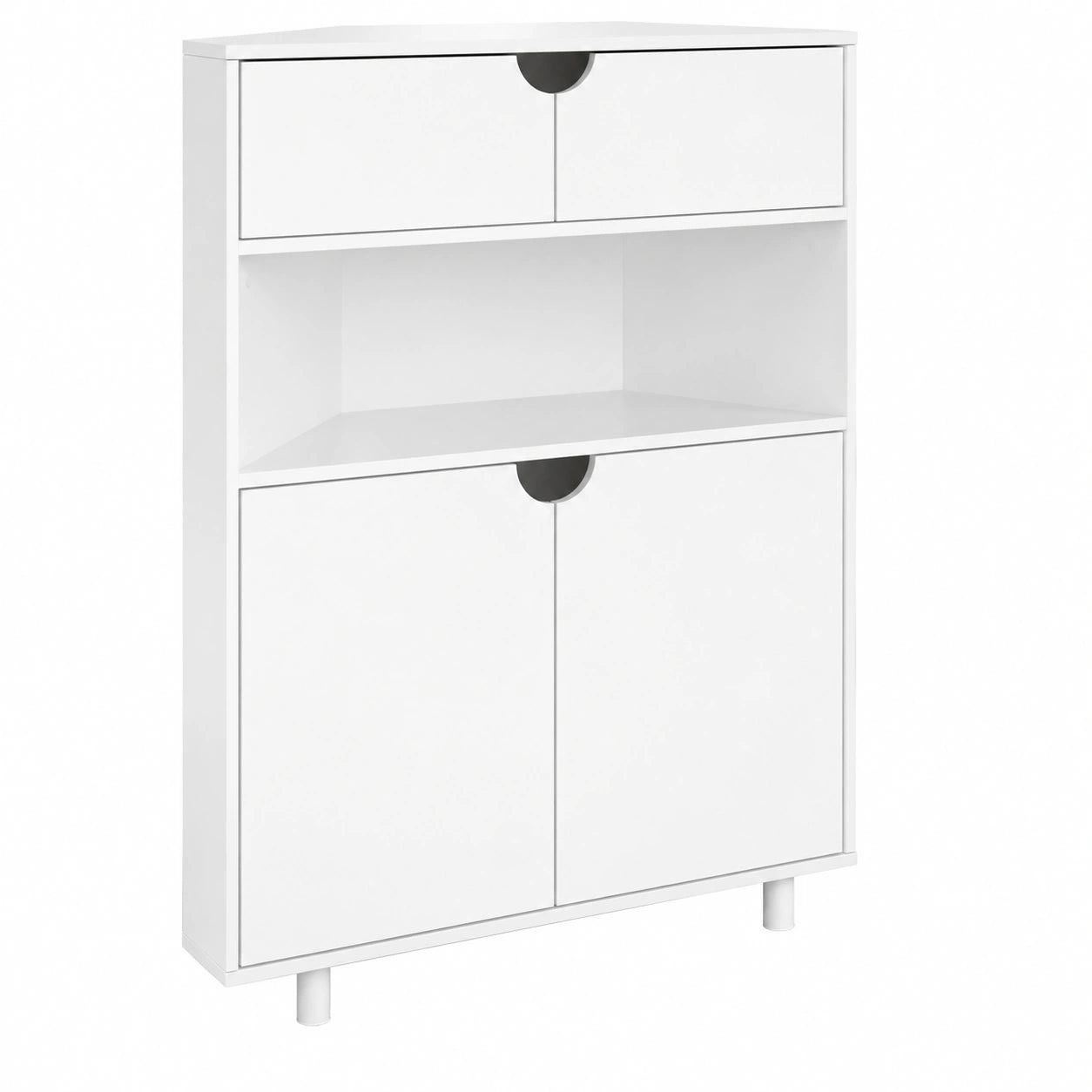 Vicco Inaro Eckschrank, Wei?, 79 x 96 cm, 4 F?cher, platzsparende Raumnutzung
