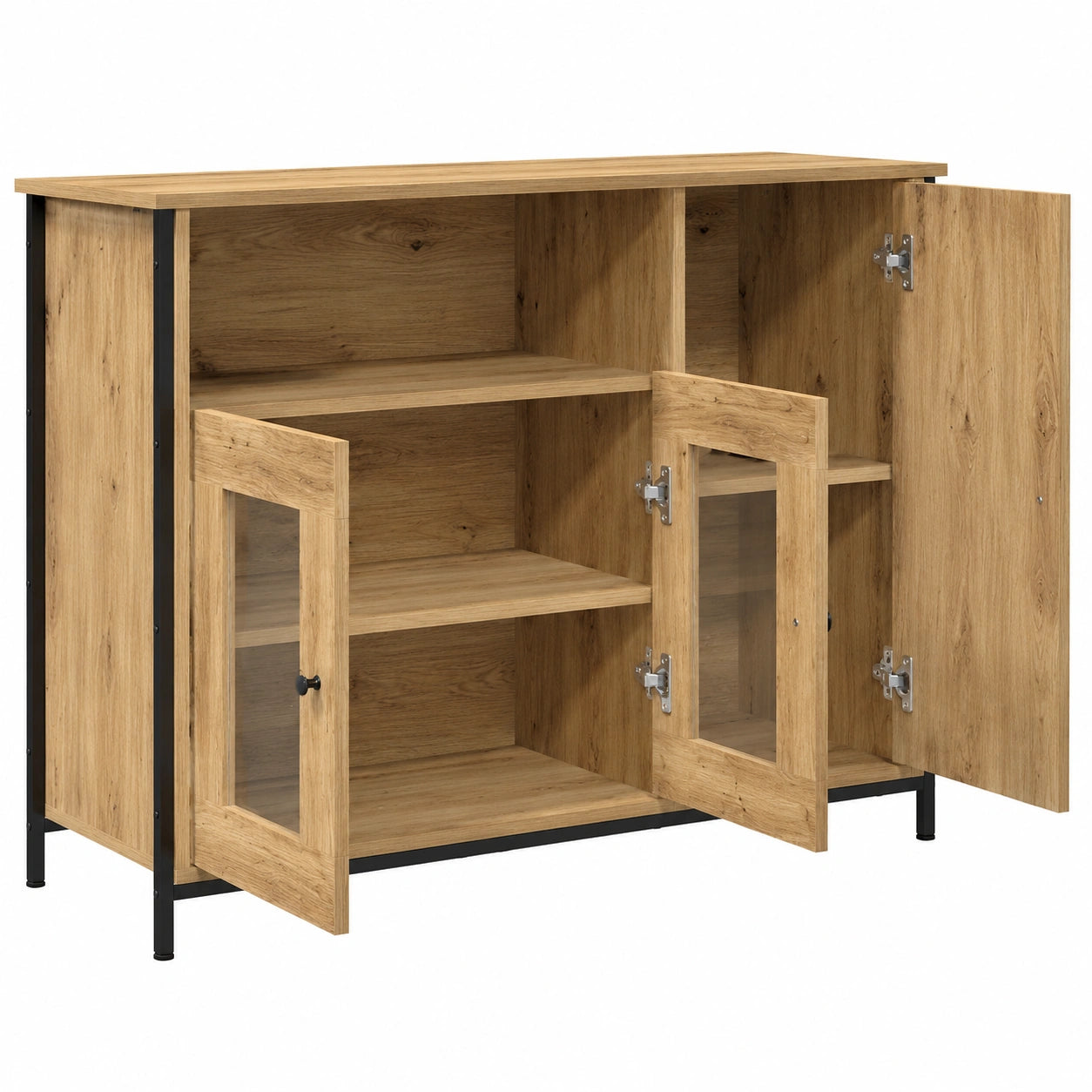 Moderner Sideboard aus Eichenholz mit viel Stauraum, Perfekt f¨¹r Wohnzimmer oder Flur