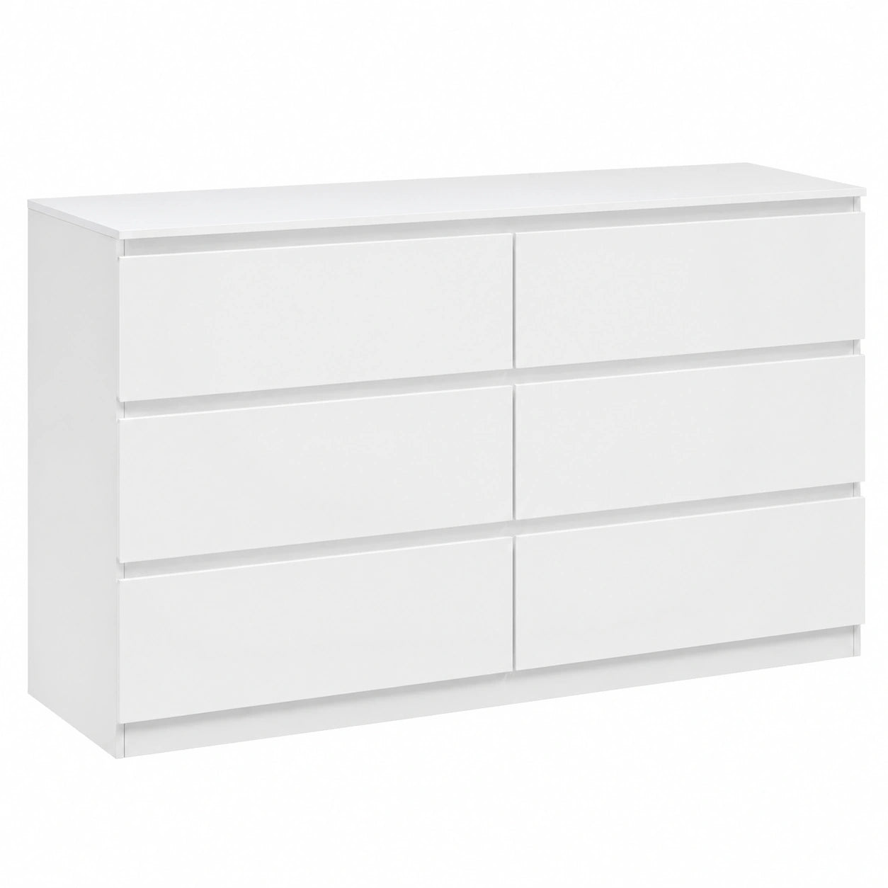WOLTU Moderner Schubladenschrank mit 6 Schubladen, Wei?, f¨¹r Wohnzimmer, Schlafzimmer und Flur, 120 x 40 x 75 cm
