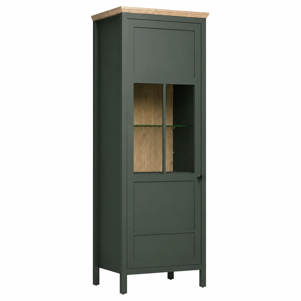 Trendteam Vitrine Stanton im Landhausstil - Tannengr¨¹n/Eiche - 5 F?cher, 69x198x39 cm