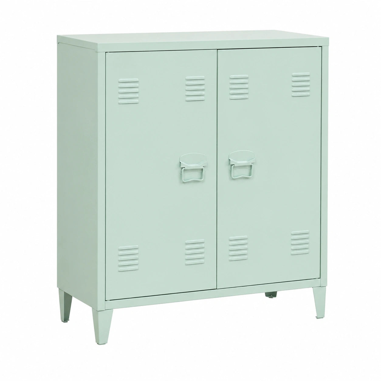 Metallschrank Orip?? 90x80x33cm mit 2 T¨¹ren und verstellbarem Regal Pastellgr¨¹n