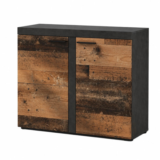 BROMARKT Samba Kommode mit Regalen - Vielseitiger Wohnzimmerschrank f¨¹r Schlafzimmer und Wohnzimmer - 97x82 cm - Farbe Matera