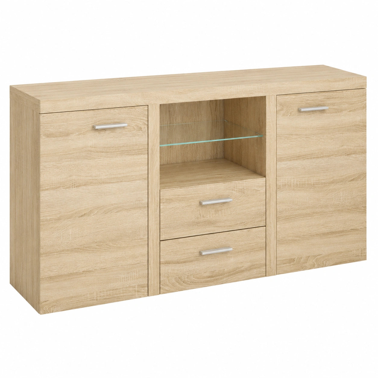 Stilvolle Samba Kommode aus Sonoma Eiche mit Schubladen, 156x82 cm, ideal f¨¹r Wohn- und Schlafzimmer