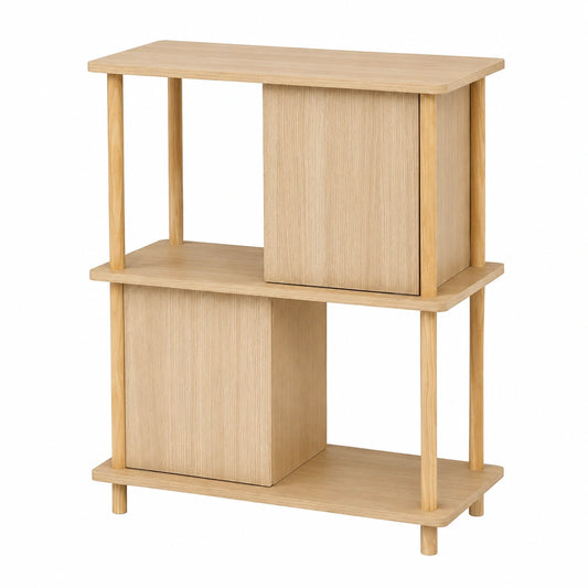 Hometopia 78cm B¨¹cherregal mit 2 F?chern und Stauraum, Moderner Holzschrank mit T¨¹r f¨¹r Wohnzimmer