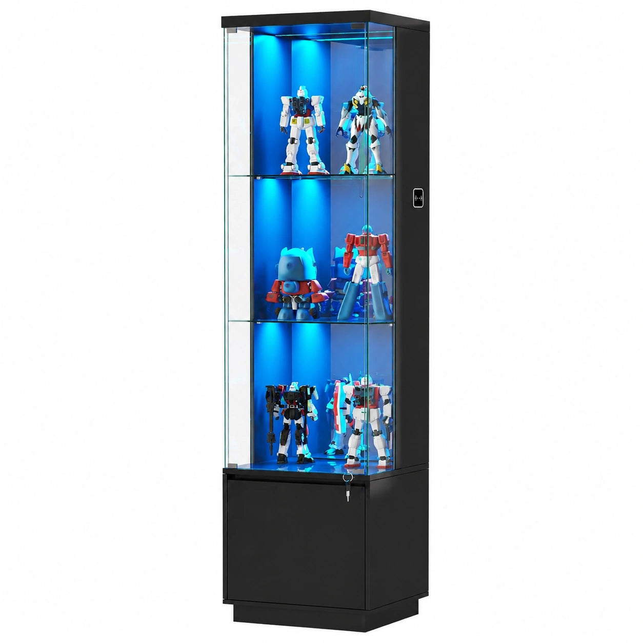 Moderne Glasvitrine mit LED, Intelligente Sensorik und Schubladen f¨¹r Wohnzimmer und Schlafzimmer