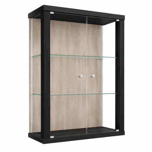 Wandvitrine aus Glas mit h?henverstellbaren B?den, Made in Germany
